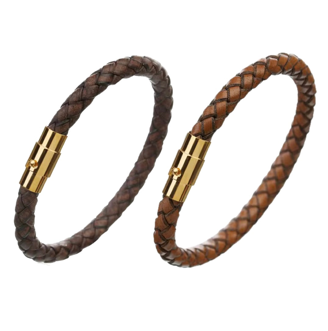 Elegant Genuine Braided Leather Bracelet Unisex.