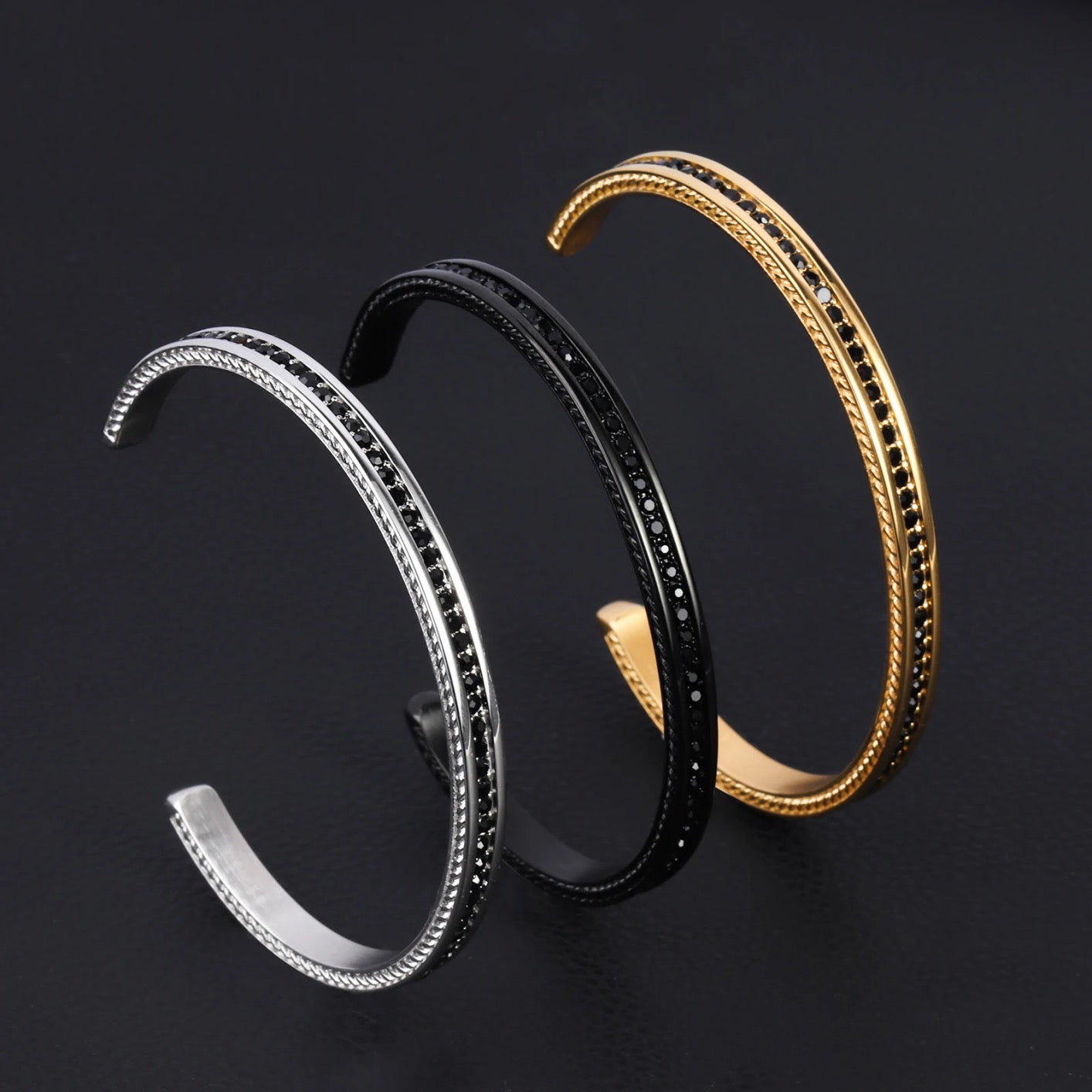 Zircon C Shape Bangle Unisex.