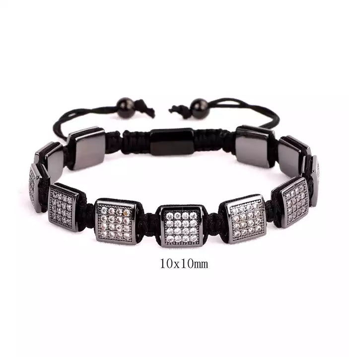 Vanta Square Bracelet BLACK AND SILVER