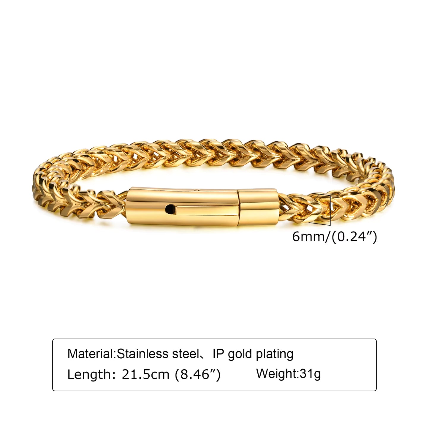 Vintage Stainless Steel Chain Bracelet