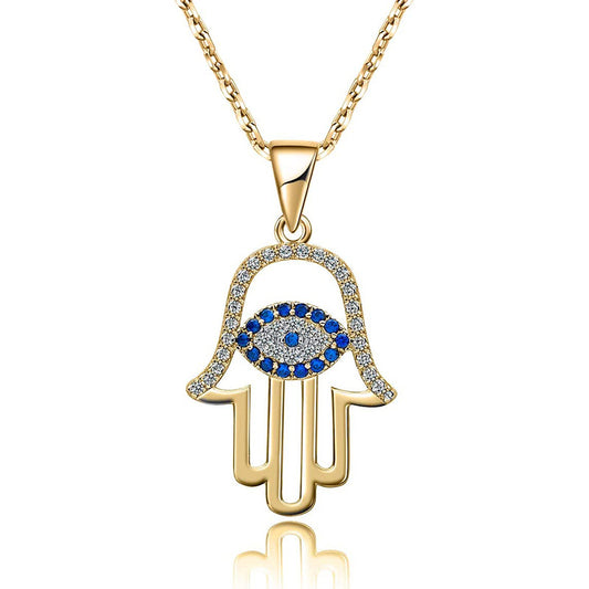 Divine Guardian Hamsa Necklace Gold
