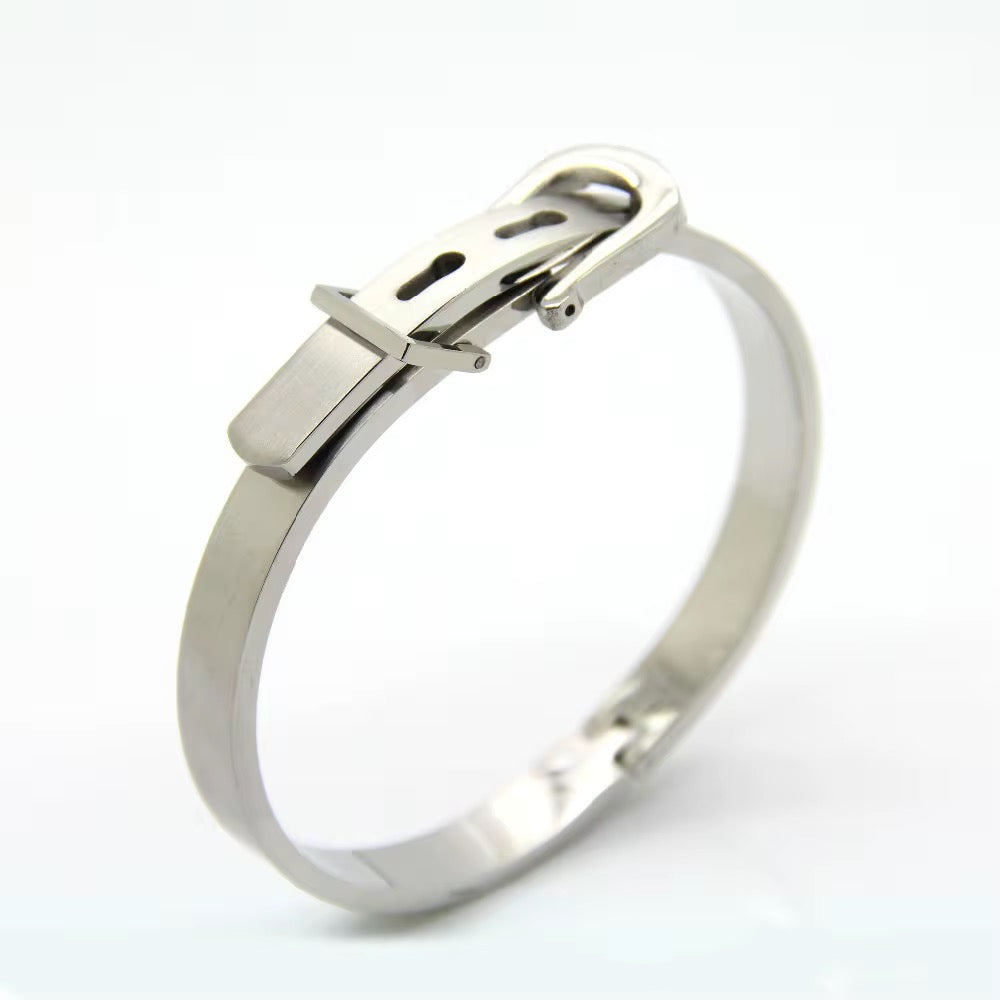 Silver Buckle Bangle